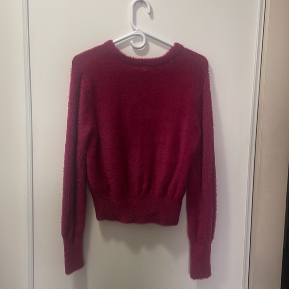 Bebe Sangria Fuzzy Rhinestone Sweater - Picture 2 of 7